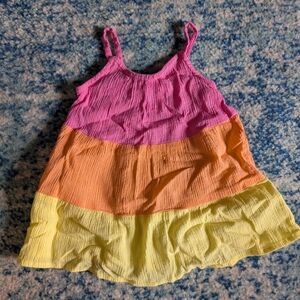 OshKosh B'gosh Pink, Orange, and Yellow Muslin Baby Dress